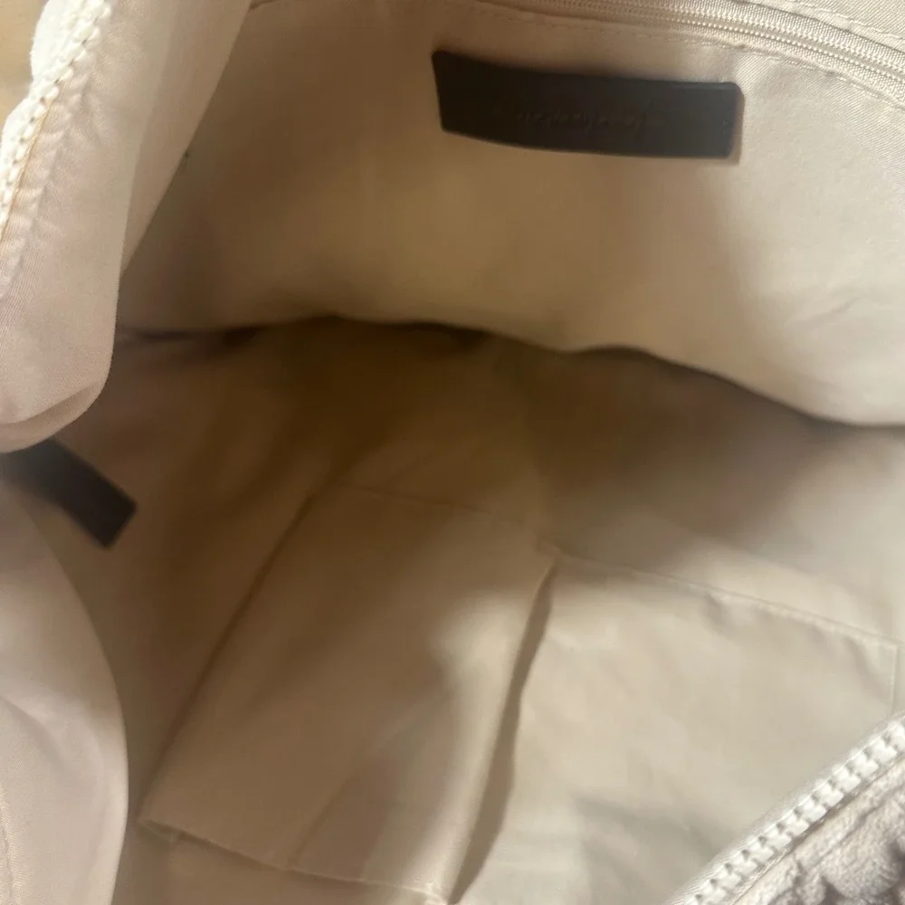 Free People Movement Quilted Pucker Up Bag NWOT Home Plate Ivory Fleece Carryall